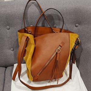 Chloe Caramel Leather and Suede Myer Shoulder Bag